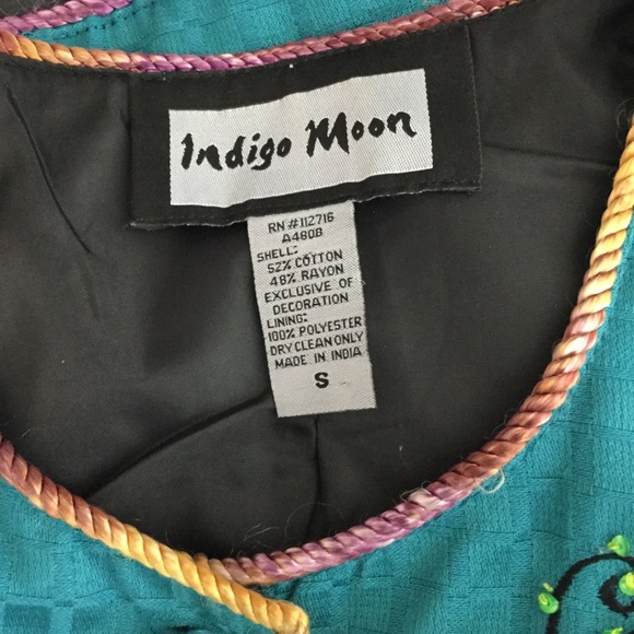 Indigo Moon teal embellished jacket - Size S - Picture 5 of 5